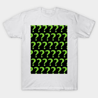 Green Question Marks Enigma pattern T-Shirt